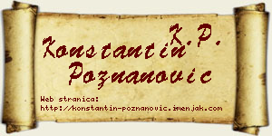 Konstantin Poznanović vizit kartica